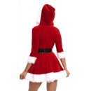 2 Kinds Christmas Mini Dress Hat Women Mrs Santa Claus Cosplay Costume - AwwwCos