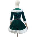 2 Kinds Christmas Mini Dress Hat Women Mrs Santa Claus Cosplay Costume - AwwwCos