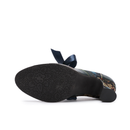 2 Kinds Cowhide Flower Blue Ethnic Style Ribbon Lace Women's Shoes - AwwwCos