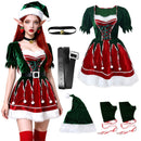 2 Kinds Female Christmas Mrs Claus Cosplay Costume Short Sleeve Dress - AwwwCos
