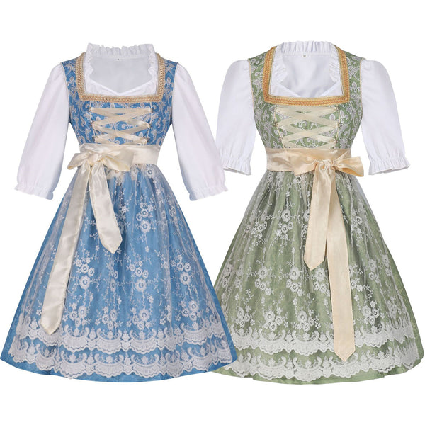 2 Kinds Female Oktoberfest Day Munich Beer Maid Cosplay Green Dress - AwwwCos