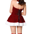 2 Kinds Hat Women Christmas Mrs Santa Claus Cosplay Costume Red Dress - AwwwCos