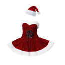 2 Kinds Hat Women Christmas Mrs Santa Claus Cosplay Costume Red Dress - AwwwCos