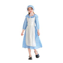 2 Kinds Kids Pioneer Civil War Prairie Colonial Maid Cosplay Costume Floral Dress
