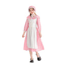 2 Kinds Kids Pioneer Civil War Prairie Colonial Maid Cosplay Costume Floral Dress