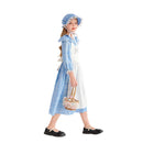 2 Kinds Kids Pioneer Civil War Prairie Colonial Maid Cosplay Costume Floral Dress