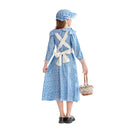 2 Kinds Kids Pioneer Civil War Prairie Colonial Maid Cosplay Costume Floral Dress