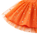 2 Kinds Toddler Girls 3D Pumpkin Ghost Doll Decor Kids Star Sequin Mesh Layered Dress