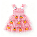 2 Kinds Toddler Girls 3D Pumpkin Ghost Doll Decor Kids Star Sequin Mesh Layered Dress