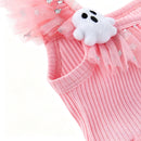 2 Kinds Toddler Girls 3D Pumpkin Ghost Doll Decor Kids Star Sequin Mesh Layered Dress