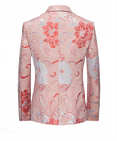 2 Piece Floral Uniform Dinner Tuxedo Jacket Pants Luxury Printed Wedding Blazer - AwwwCos