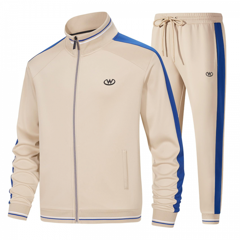 2 Piece Men's Track suits Sets Long Sleeve Full-zip Sweatsuit