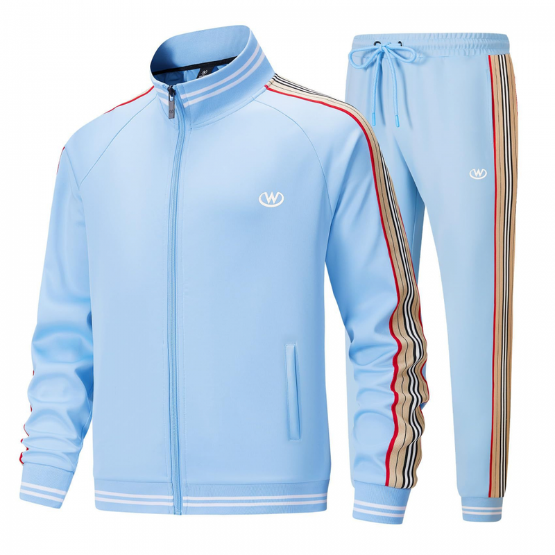 2 Piece Men's Track suits Sets Long Sleeve Full-zip Sweatsuit