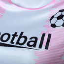 2 Piece Soccer Cheerleader Cosplay Costume White Pink Striped Lingerie Uniform