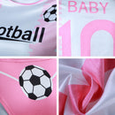 2 Piece Soccer Cheerleader Cosplay Costume White Pink Striped Lingerie Uniform