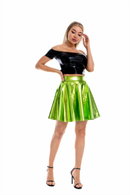 2 Pieces Women Club Shinning Slim-fit Off-shoulder Mini Vest Skirt - AwwwCos