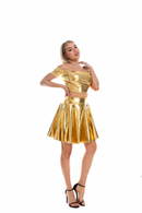 2 Pieces Women Club Shinning Slim-fit Off-shoulder Mini Vest Skirt - AwwwCos