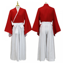 Anime Himura Kenshin Cosplay Costume Red Top White Culotte - AwwwCos