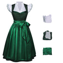 2 Kinds Traditional Oktoberfest Bavarian Cosplay Costume Cap Sleeve Dress Big Bow Apron