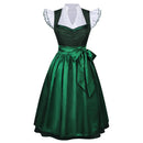 2 Kinds Traditional Oktoberfest Bavarian Cosplay Costume Cap Sleeve Dress Big Bow Apron