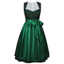 2 Kinds Traditional Oktoberfest Bavarian Cosplay Costume Cap Sleeve Dress Big Bow Apron