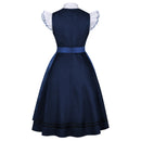 2 Kinds Traditional Oktoberfest Bavarian Cosplay Costume Cap Sleeve Dress Big Bow Apron