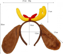 Christmas Deer Antler Headband with Dog Ears, Reindeer Horn for Adult Kids