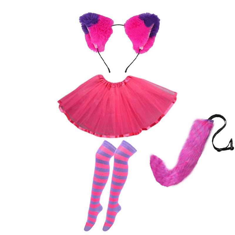 30 Kinds Animal Cat Fox Wolf Beast Cosplay Faux Fur Fluffy Ear Headband Tail - AwwwCos