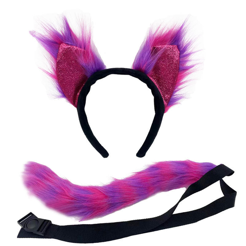 30 Kinds Animal Cat Fox Wolf Beast Cosplay Faux Fur Fluffy Ear Headband Tail - AwwwCos