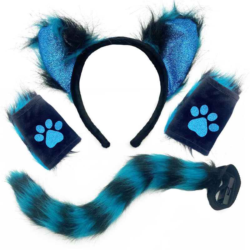 30 Kinds Animal Cat Fox Wolf Beast Cosplay Faux Fur Fluffy Ear Headband Tail - AwwwCos