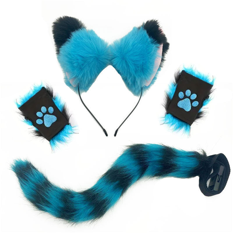 30 Kinds Animal Cat Fox Wolf Beast Cosplay Faux Fur Fluffy Ear Headband Tail - AwwwCos