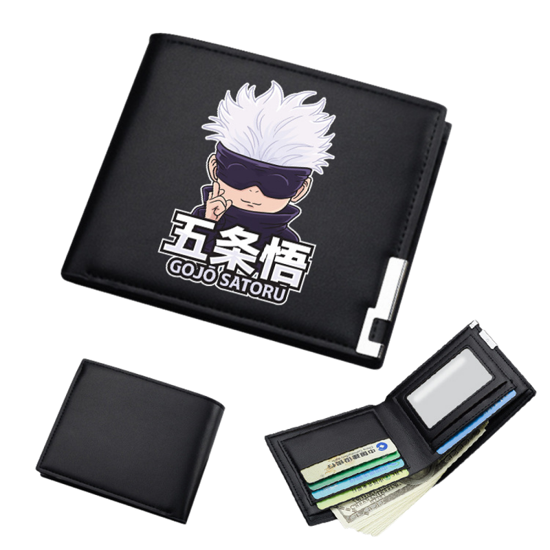 AwwwCos Anime Jujutsu Kaisen Itadori Yuji Gojo Satoru Sukuna Wallets Artificial Leather Slim Bi-Fold Wallet Multi Purpose Wallet