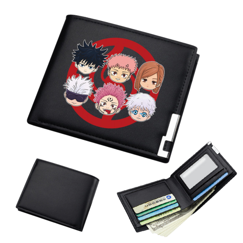 AwwwCos Anime Jujutsu Kaisen Itadori Yuji Gojo Satoru Sukuna Wallets Artificial Leather Slim Bi-Fold Wallet Multi Purpose Wallet