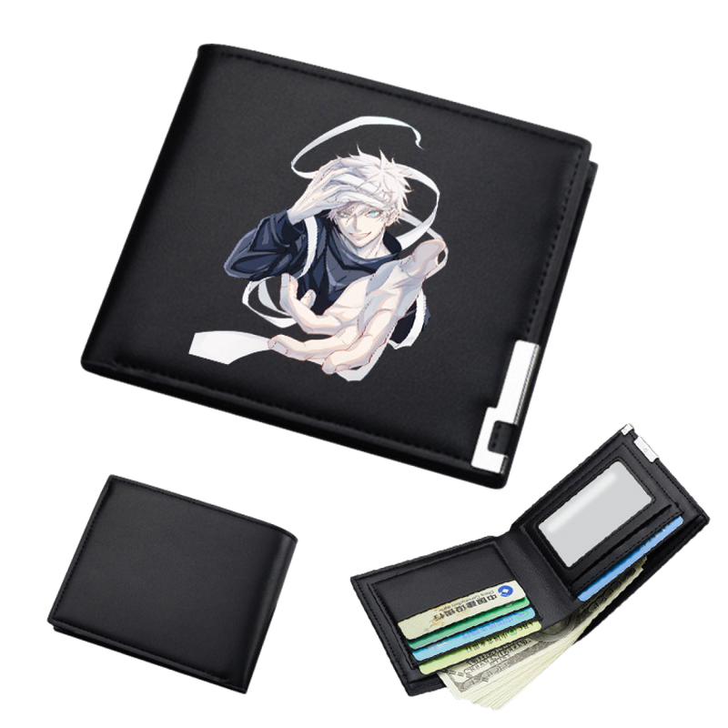 AwwwCos Anime Jujutsu Kaisen Itadori Yuji Gojo Satoru Sukuna Wallets Artificial Leather Slim Bi-Fold Wallet Multi Purpose Wallet
