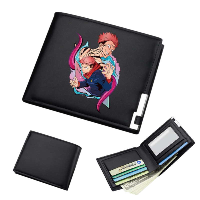 AwwwCos Anime Jujutsu Kaisen Itadori Yuji Gojo Satoru Sukuna Wallets Artificial Leather Slim Bi-Fold Wallet Multi Purpose Wallet