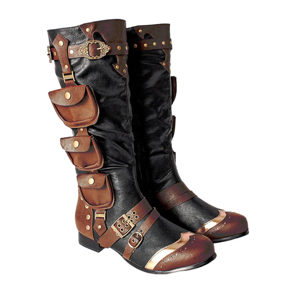 3 Bag Pirate Viking Cosplay Shoes Riding Knee High Long Boot