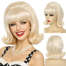 3 Kinds 1960s Women Vintage Bouffant Cosplay Hair Retro Flip Bob Wig With Bangs