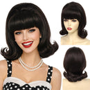 3 Kinds 1960s Women Vintage Bouffant Cosplay Hair Retro Flip Bob Wig With Bangs