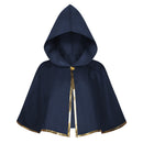 4 Kinds Adult Brown Green Blue Single Button Short Hooded Cape Gold Trim Wizard Cloak