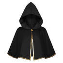 4 Kinds Adult Brown Green Blue Single Button Short Hooded Cape Gold Trim Wizard Cloak