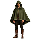 4 Kinds Adult Brown Green Blue Single Button Short Hooded Cape Gold Trim Wizard Cloak