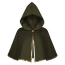 4 Kinds Adult Brown Green Blue Single Button Short Hooded Cape Gold Trim Wizard Cloak
