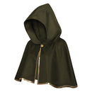 4 Kinds Adult Brown Green Blue Single Button Short Hooded Cape Gold Trim Wizard Cloak