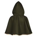 4 Kinds Adult Brown Green Blue Single Button Short Hooded Cape Gold Trim Wizard Cloak