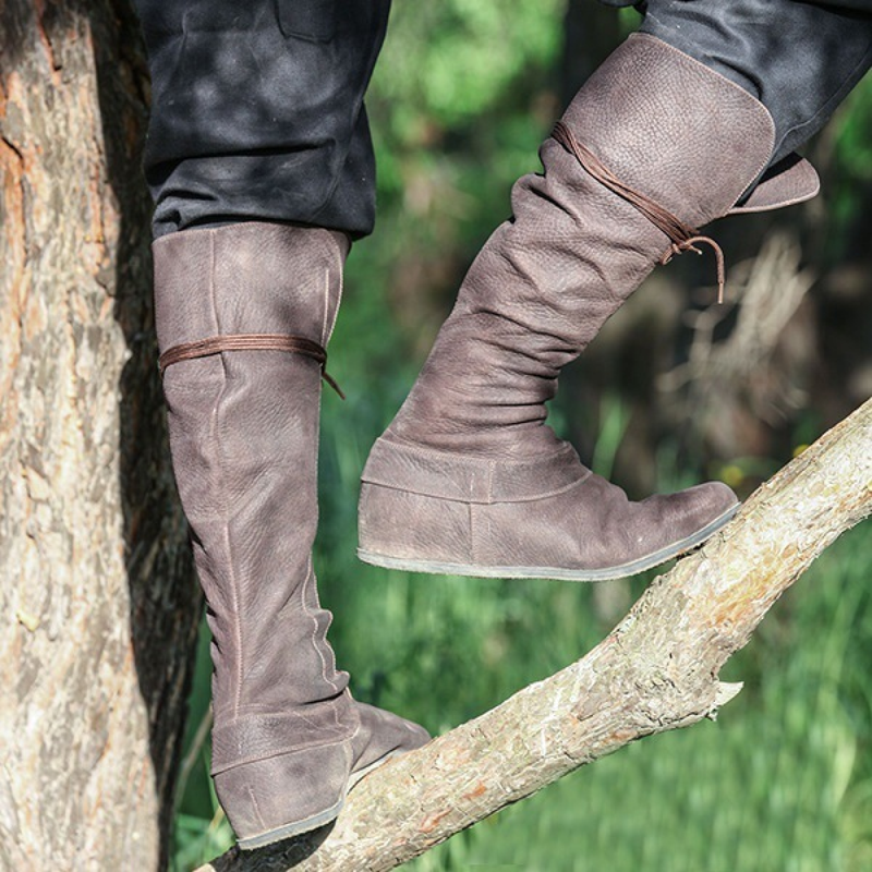 3 Kinds Flat Bottom Front Lace Up High Tube Women And Men Boots - AwwwCos