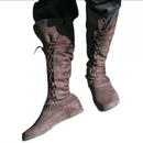 3 Kinds Flat Bottom Front Lace Up High Tube Women And Men Boots - AwwwCos