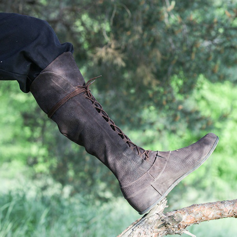 3 Kinds Flat Bottom Front Lace Up High Tube Women And Men Boots - AwwwCos