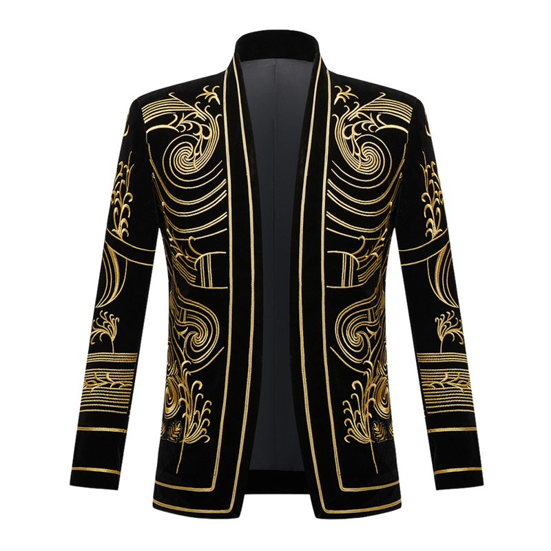 3 Kinds Heavy Embroidered Jacket Men's Nightclub Bar Performance Coat - AwwwCos