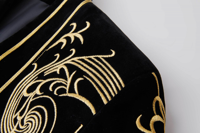 3 Kinds Heavy Embroidered Jacket Men's Nightclub Bar Performance Coat - AwwwCos