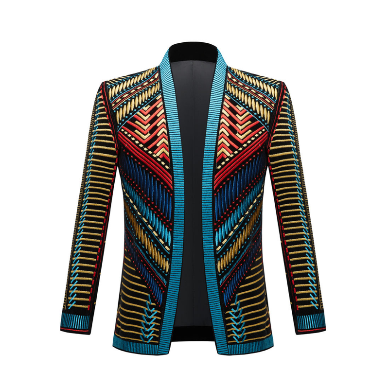 3 Kinds Heavy Embroidered Jacket Men's Nightclub Bar Performance Coat - AwwwCos
